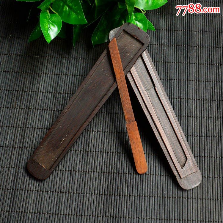 清朝老竹雕裁纸竹刀雕工非凡图案精美篆刻文字文房佳品