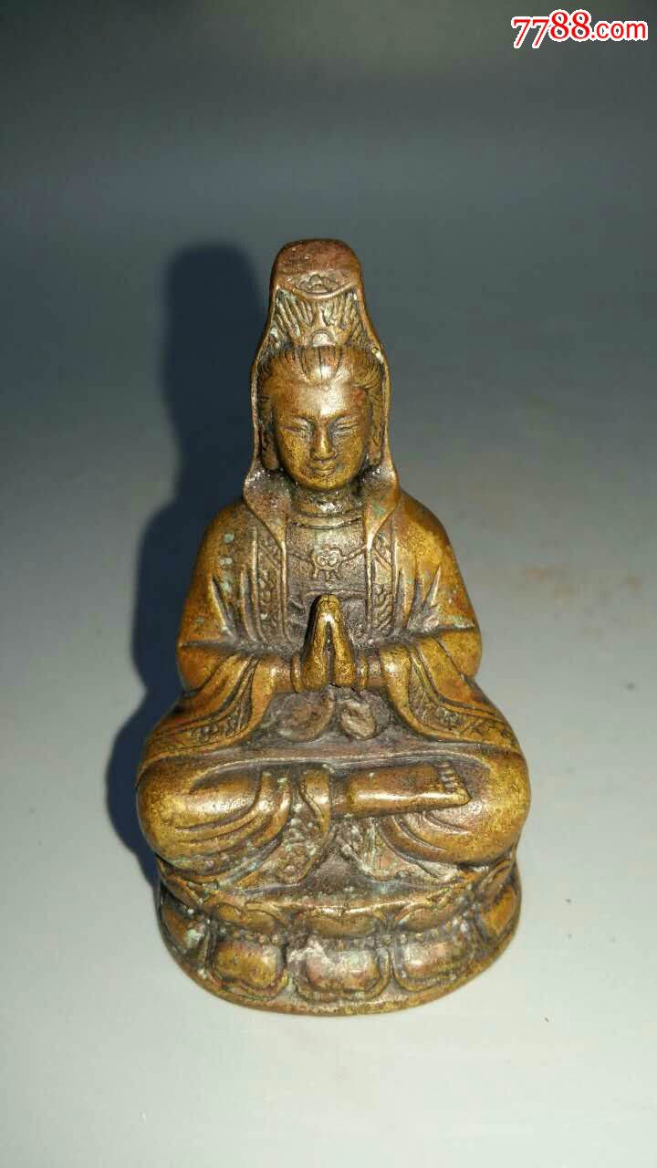 清代小铜观音-价格:550元-se37530245-铜像/铜佛像-零售-7788收藏