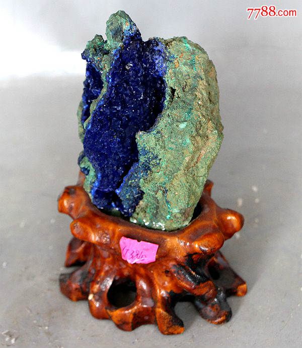 精品孔雀石蓝铜矿原石标本矿物晶体奇石原石头精品蓝铜矿原石028