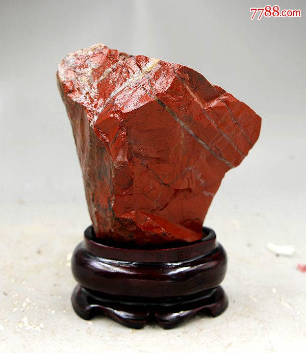 奇石头宝玉石观赏石图案石天然鸡血玉鸡血石红碧玉原石摆件40