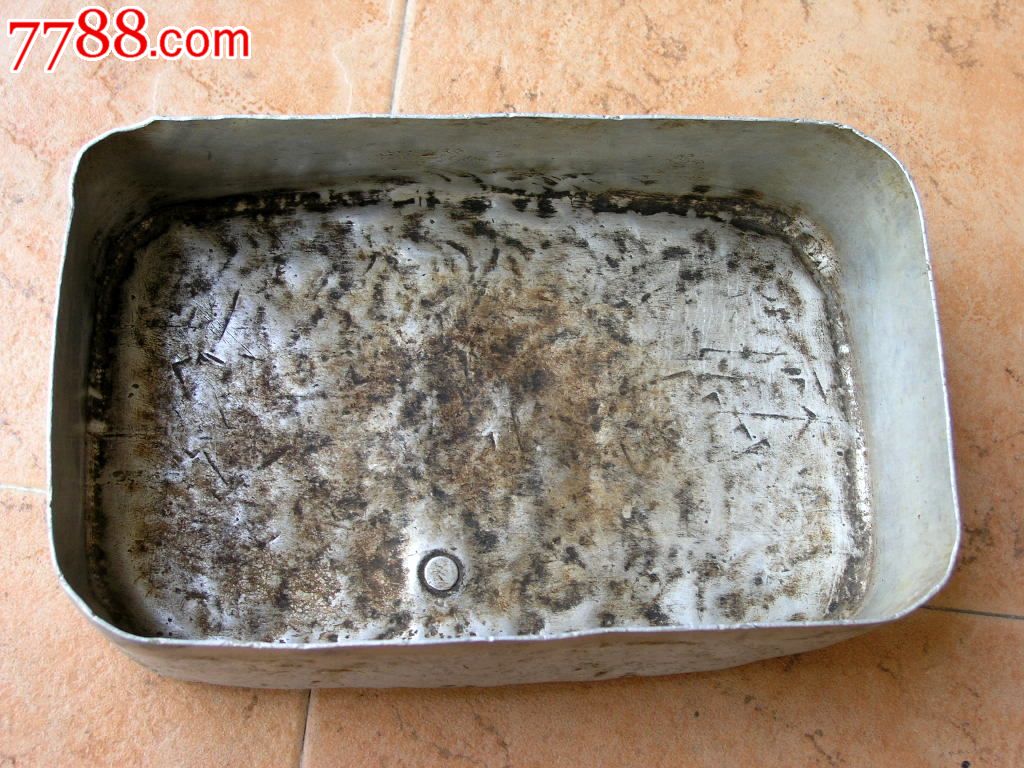 怀旧收藏160703-60年铝制我军大号行军饭盒无盖