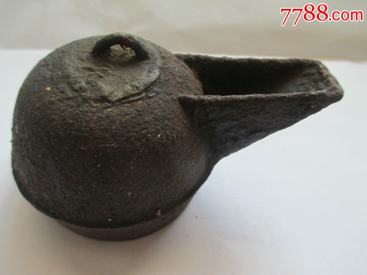 清代老灯具铁铸老矿灯老鳖灯高4.7宽9.5cm重280克完整包老