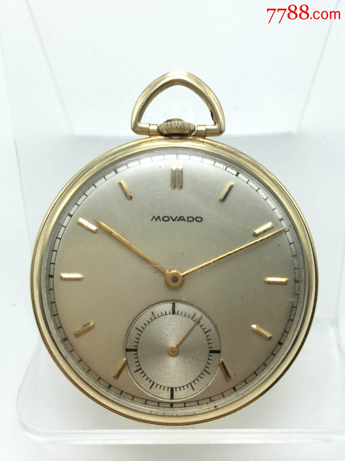 摩凡陀包金古董老怀表直径42可以走时但是有时会走停!