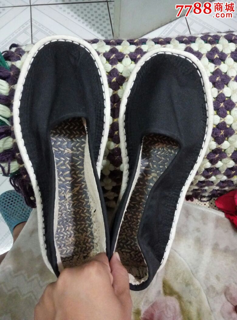 男士纯手工千层底宽口布鞋