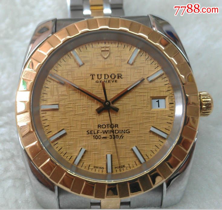 帝舵2101318k金圈18k斤表带锁把