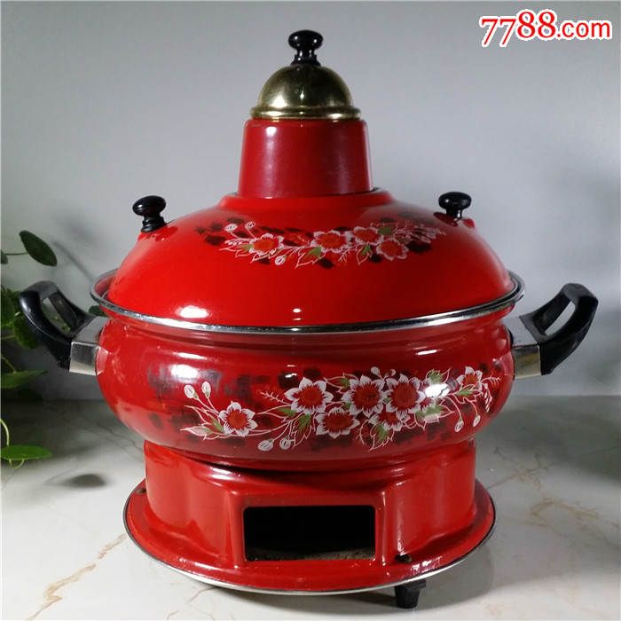 搪瓷火锅炭火锅电火锅厨房用品餐饮用具锅具摆件道具