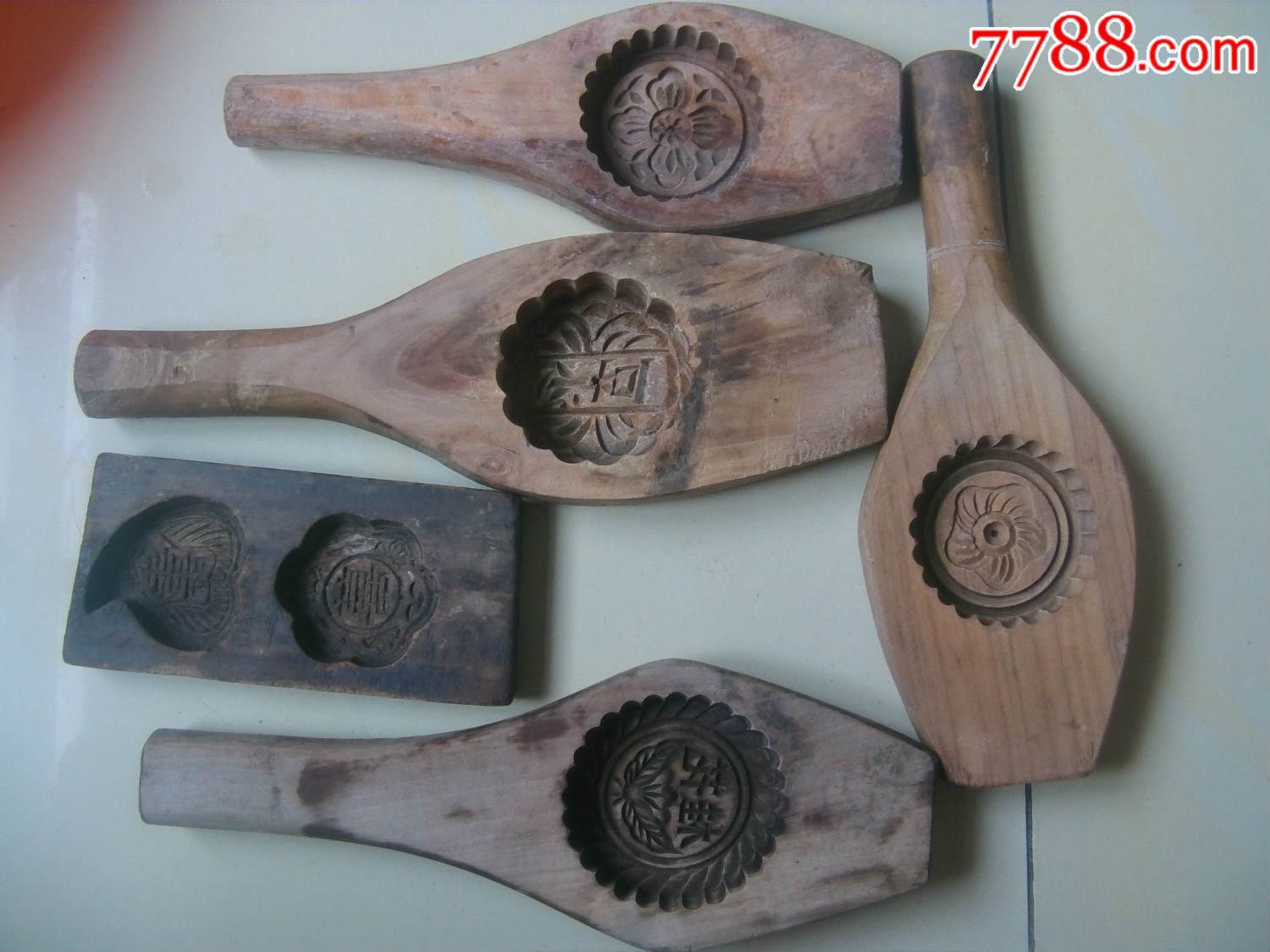 老核桃木模具5个