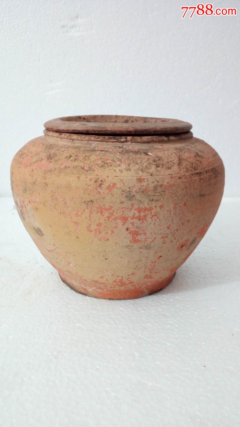 汉代红陶罐图片