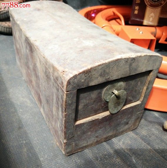 特民俗民国枕头式钱柜钱盒子钱匣子一个包老带铜件