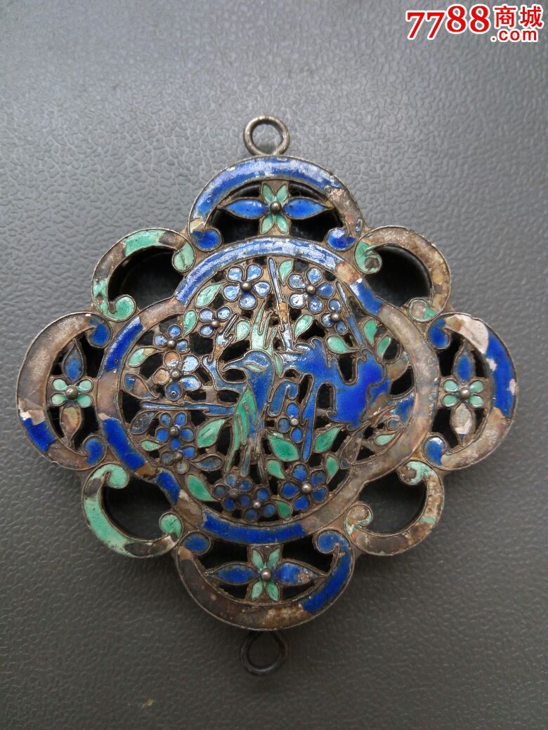 景泰蓝银饰,18.5克.