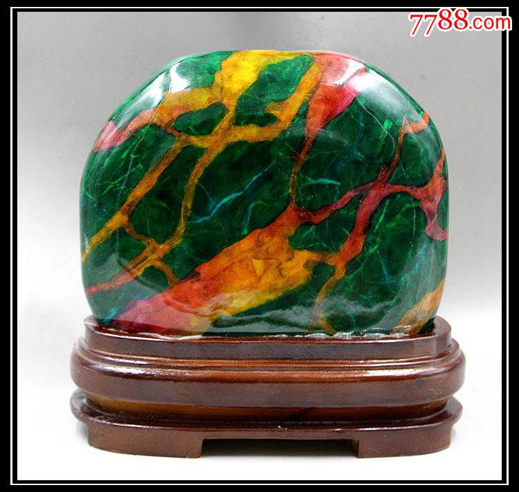 奇石宝玉石原石精品台湾七彩玉颜色绚丽多彩七彩玉原石摆件09
