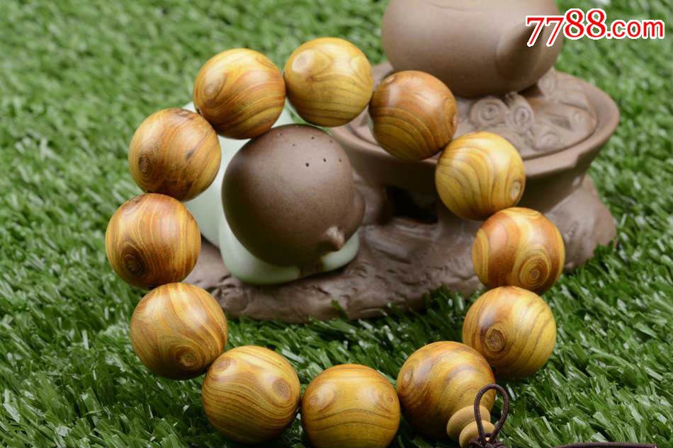 海南极品黄金柚鬼脸对眼手串20mm12颗珠…20号