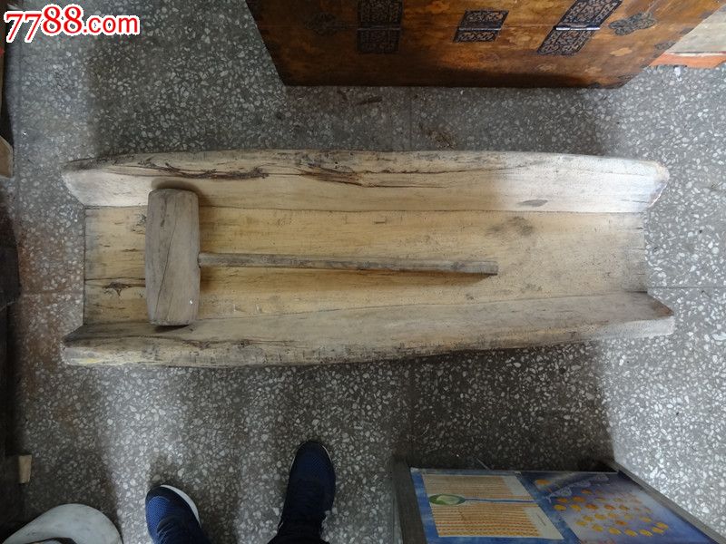50年代大型朝鲜打糕老木槽子木器木艺
