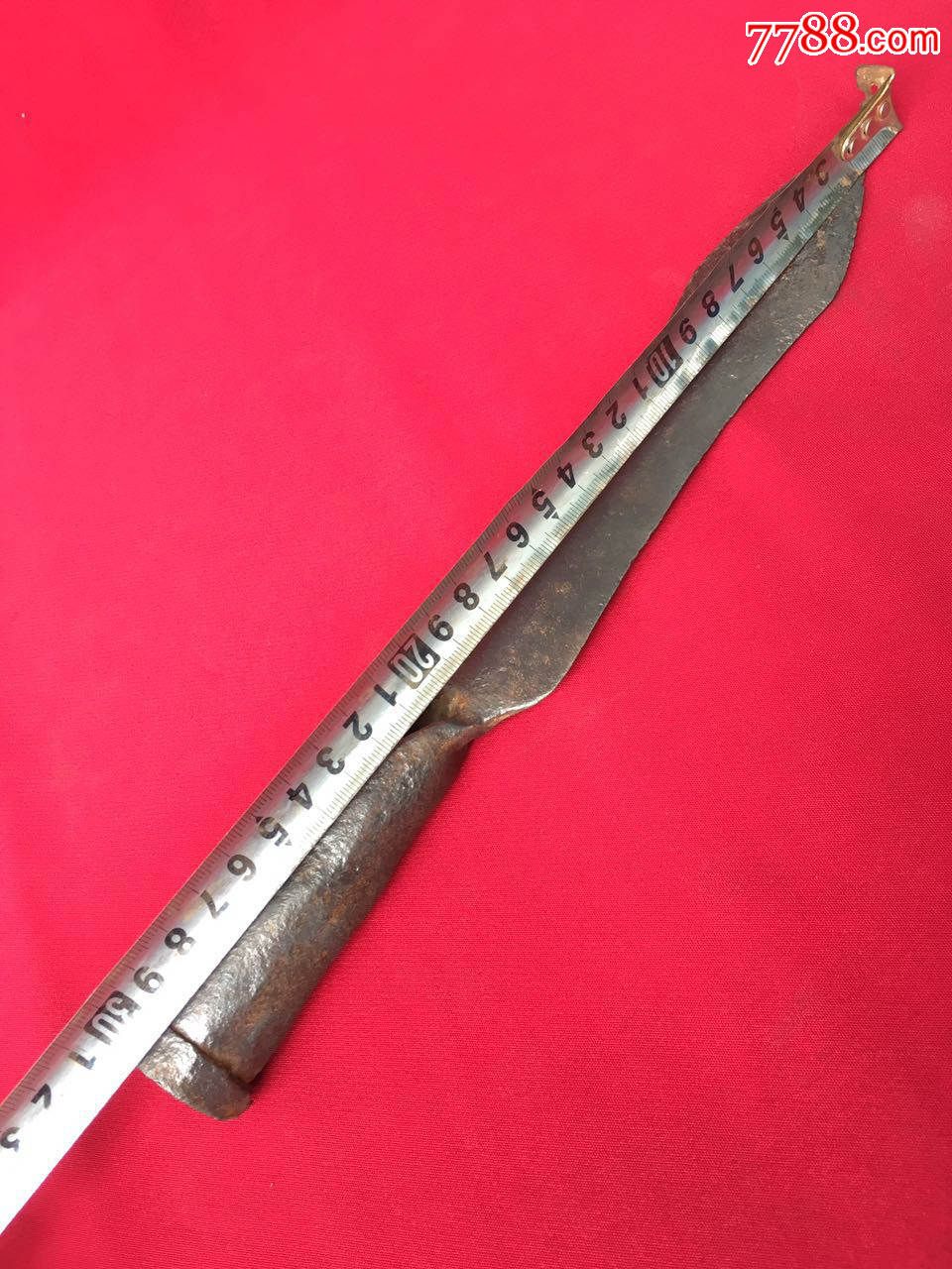 清代老兵器铁矛头红缨枪包老包真二手老货