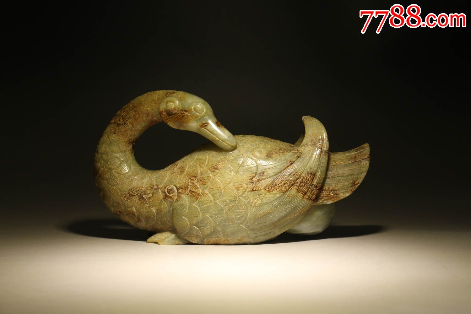 高古玉古玉青白玉天鹅摆件包老到代