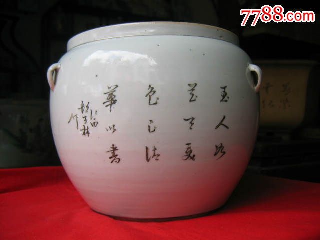 民国瓷绘名家胡子林作品粉彩仕女人物纹粥罐(包老)_第3张_7788商城