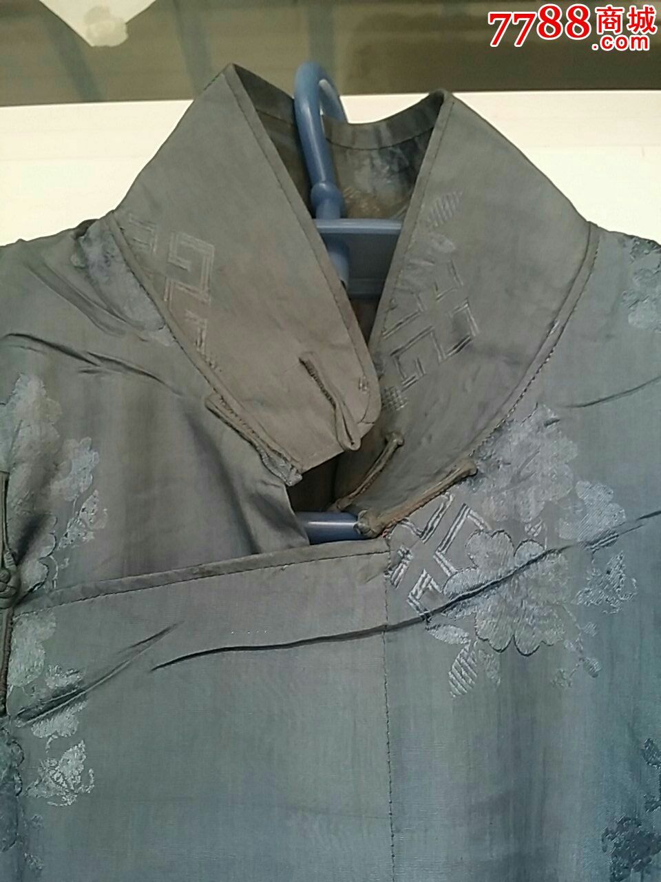 民国高级丝绸提花真丝挂薄里衬的长褂