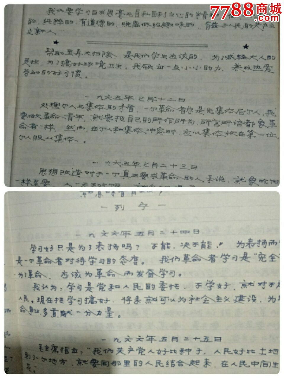 大文革个人日记十本