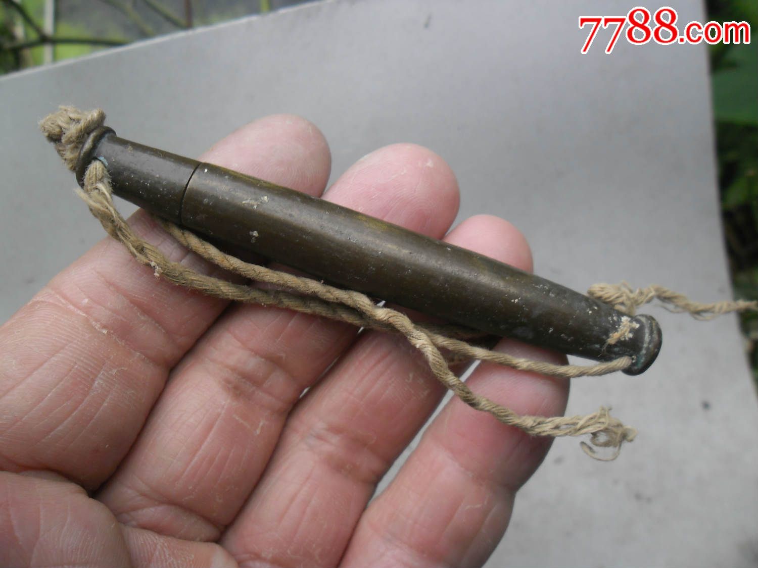 清朝黄铜老针筒一个