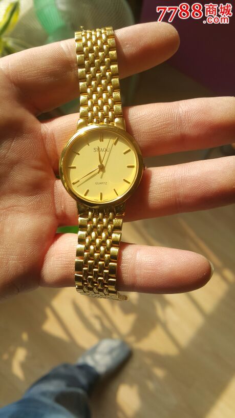 沙鸥石英表,手表/腕表,石英,八十年代(20世纪),其他国产品牌,镀黄金