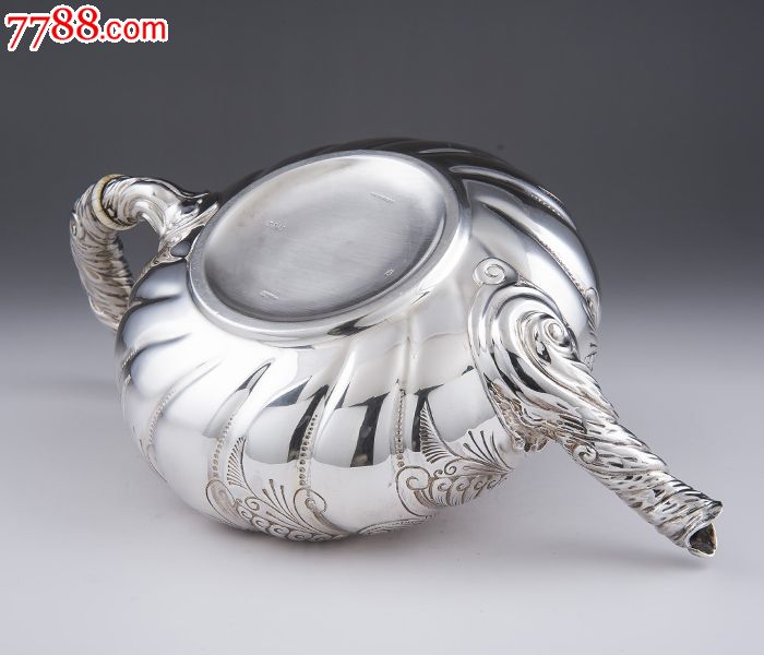 约1580克全品相美国gorham公司925银平底茶具四件套西洋银器