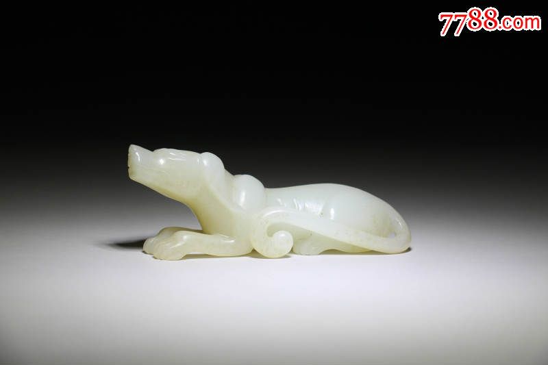 高古玉古玉白玉狗手把件玩件挂件包老到代