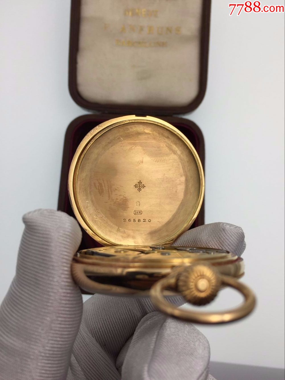 瑞士产18k金patekphilippe/百达翡丽古董老怀表-附带原始盒子!