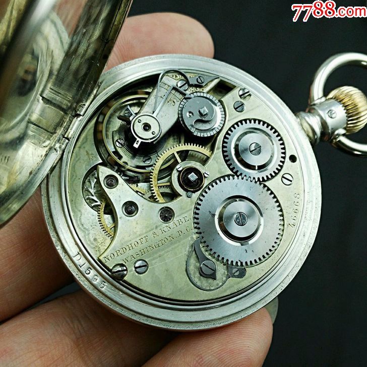 瑞士agassiz阿加西大包钻纯银外壳蜗牛微调古董怀表