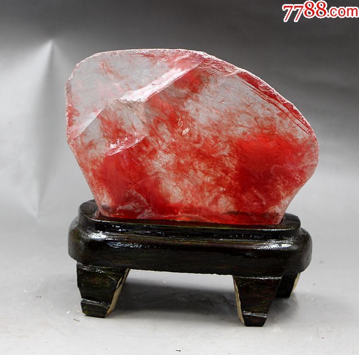 奇石头原石矿物晶体宝玉石摆件红水晶奇石天然七彩红水晶原石10