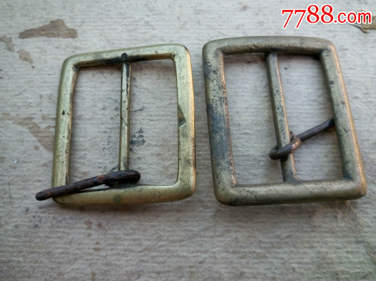 古玩杂项卖个50年代铜制老腰带钎子一对特价铜饰摆件民俗包老保真