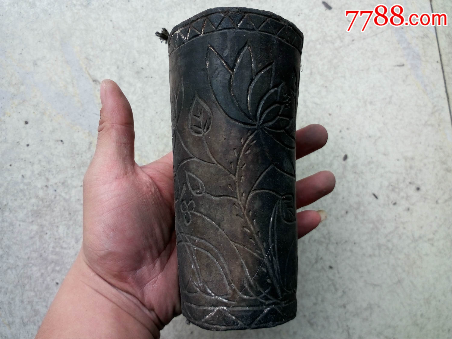 民国泥塑黑泥老筷子笼壁瓶挂饰完整民俗收藏酒店家居装饰道具包老