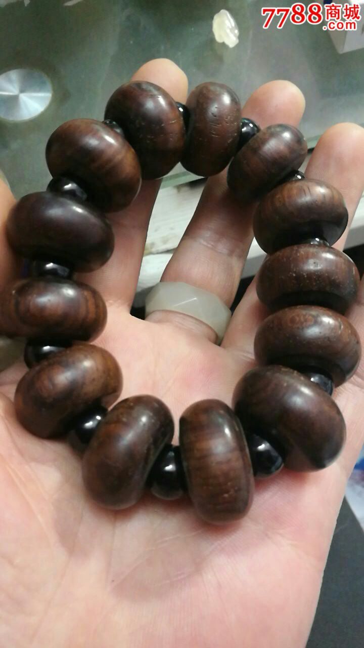黄花梨老算盘珠手串
