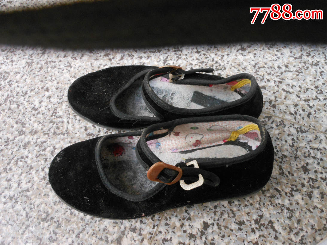 女童鞋旧鞋;老北京牌女童一带舞蹈鞋18码黑色