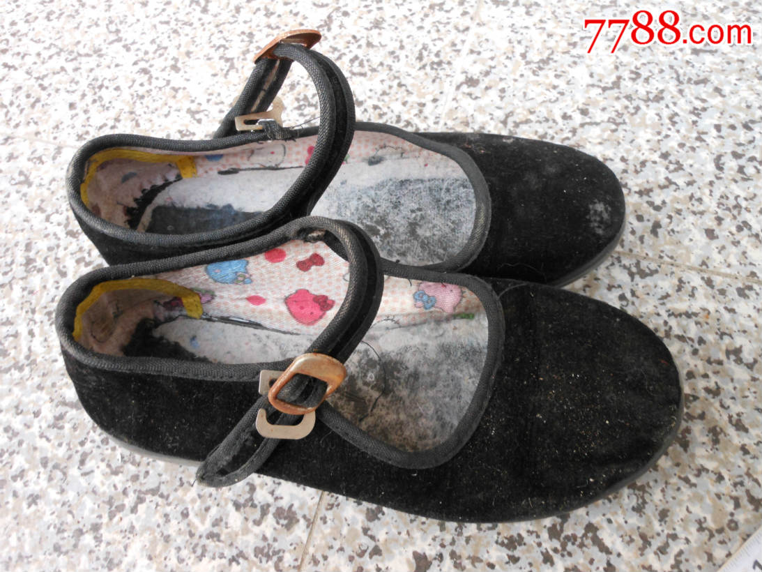 女童鞋旧鞋;老北京牌女童一带舞蹈鞋18码黑色