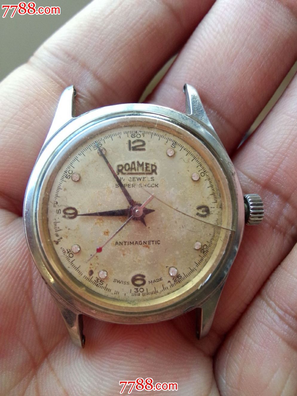 50年代瑞士罗马刻度镶钻机械手表