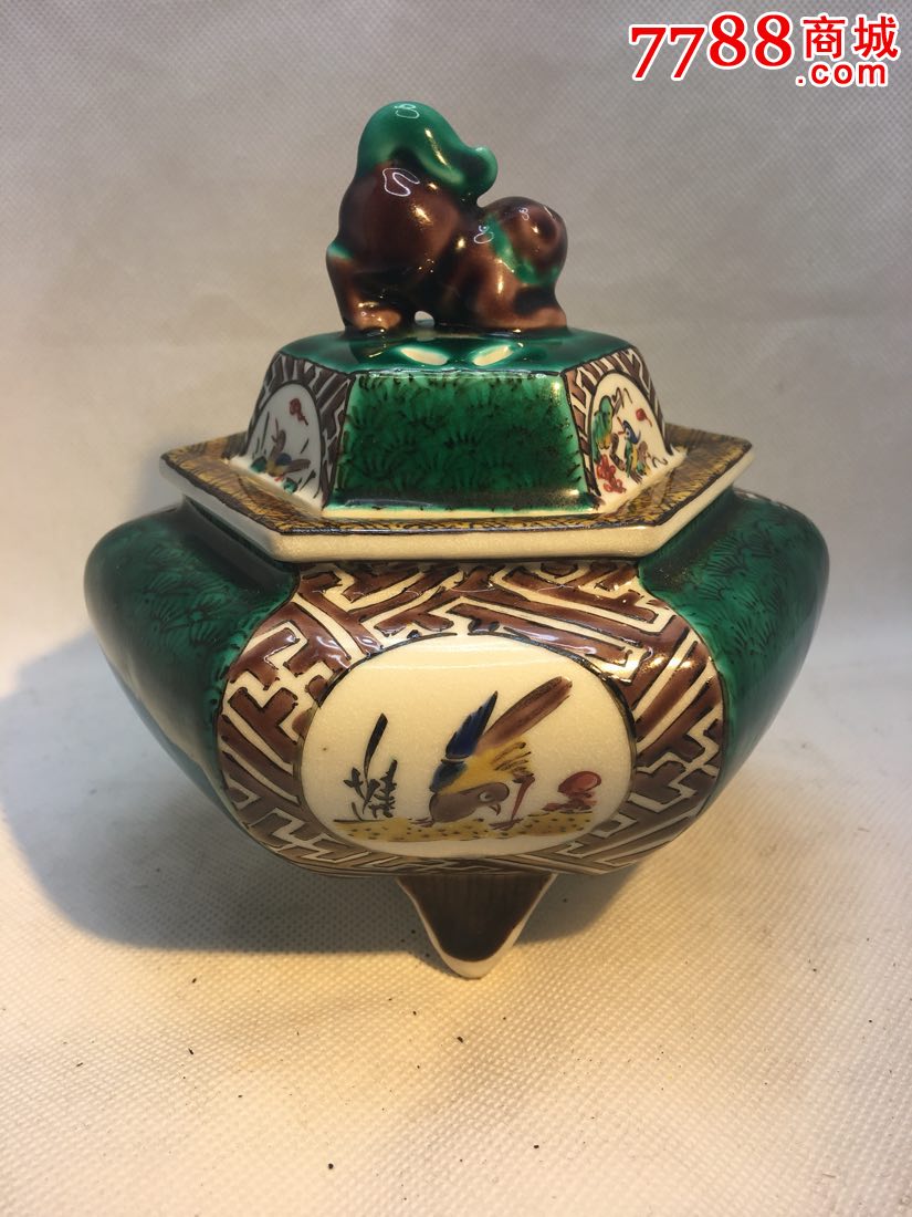 日本九谷烧花鸟香炉