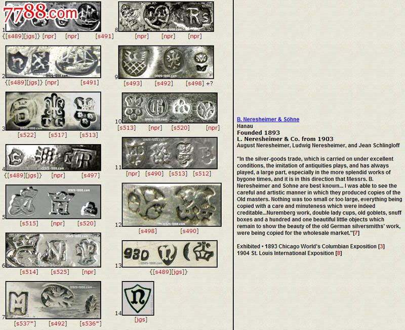 意大利银器标识对照表图片