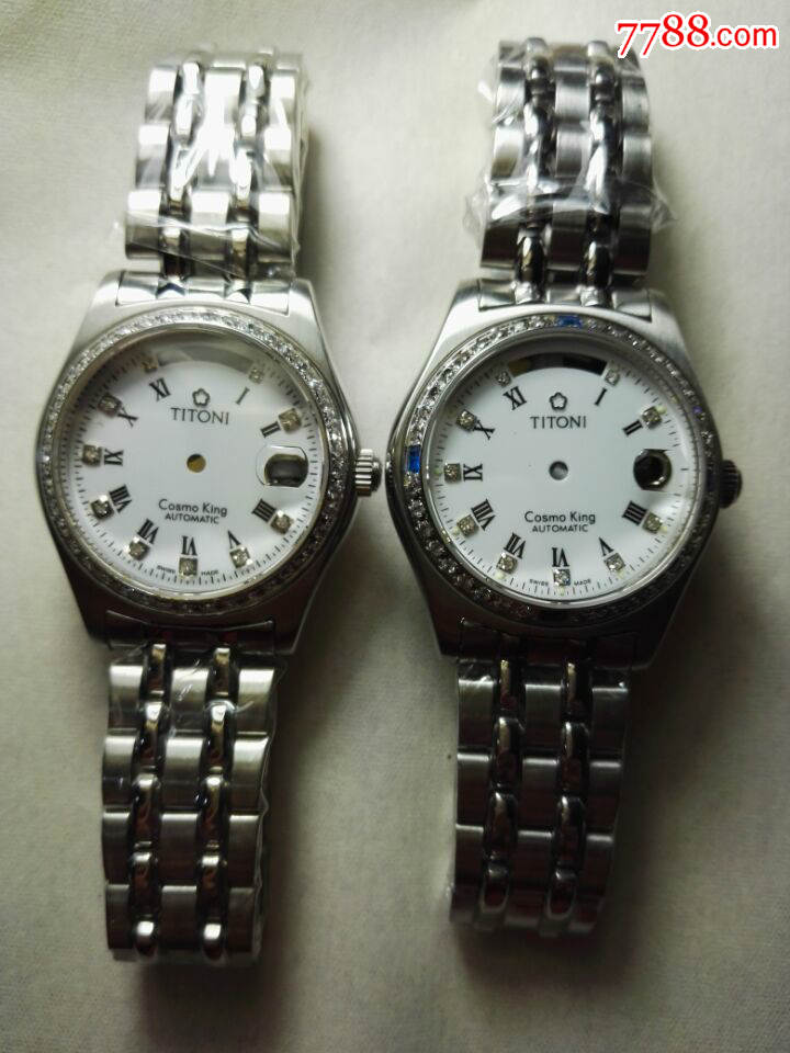 梅花777表壳装2834-2836-2846机芯(全不锈钢色)压圈镶蓝宝石钻