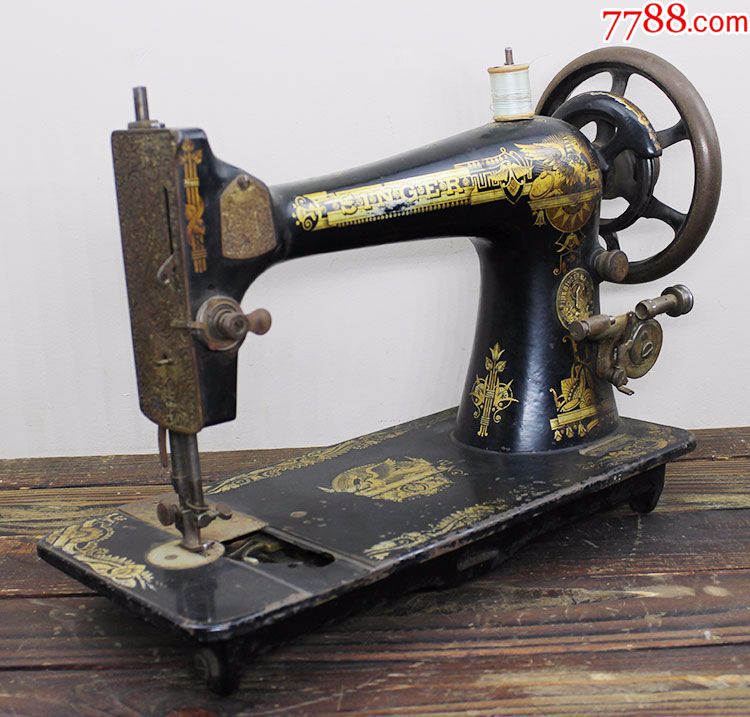 美国singer胜家牌缝纫机人物印花进口缝纫机