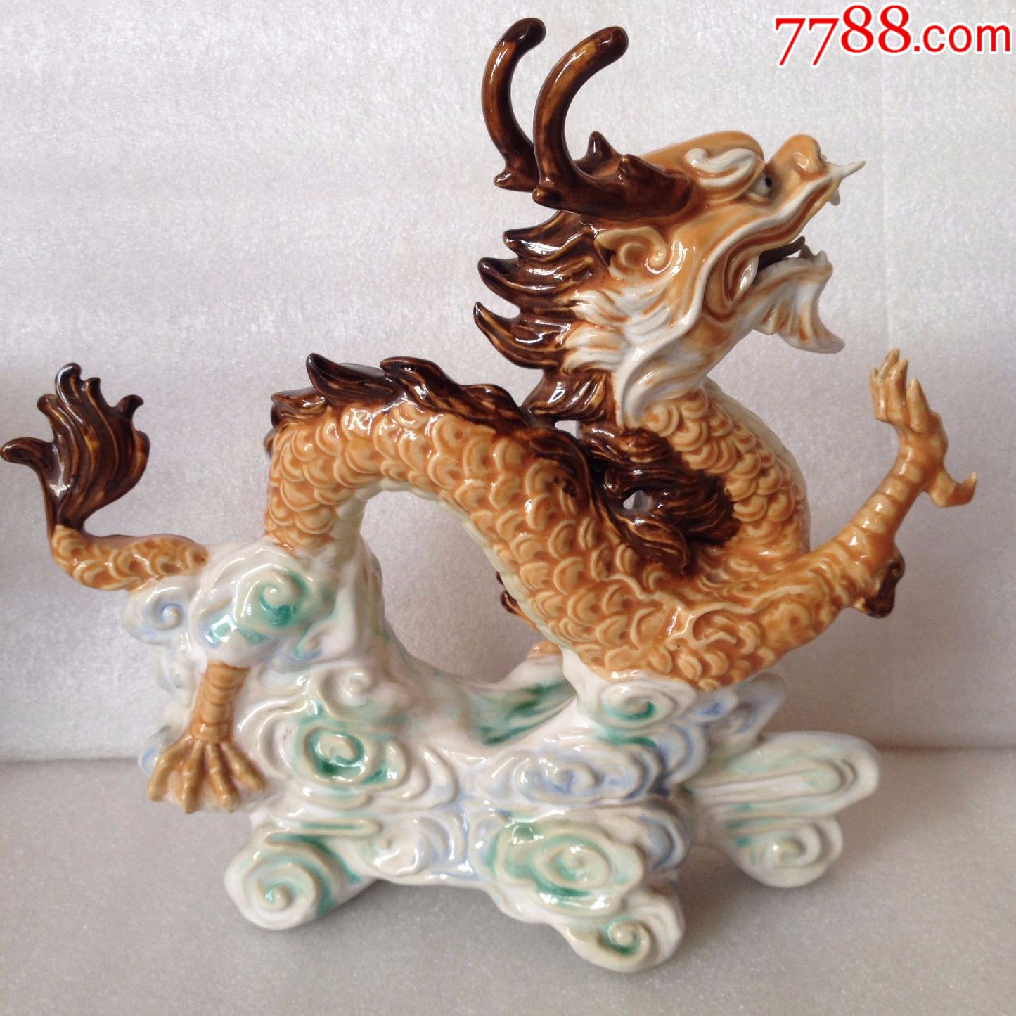 石湾窑霍兰大师双龙贺岁(霍兰大师作品)