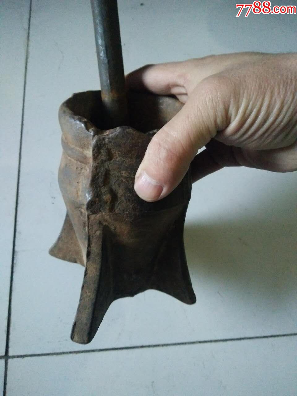 明代万历40年的铁质捣药罐千年中医传承杂项收藏品