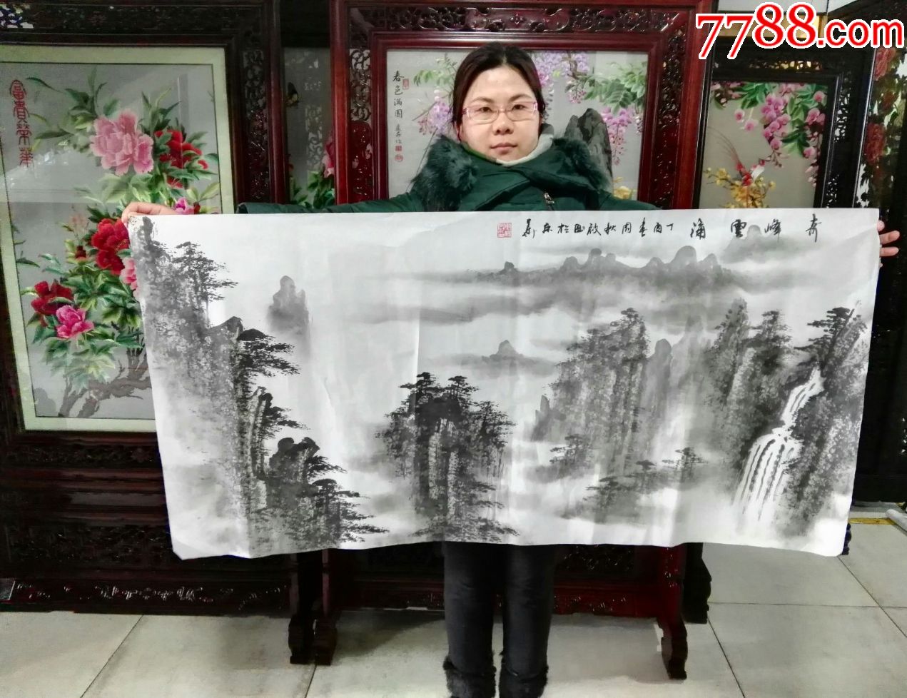 画家周秋启老师作品四尺精品水墨山水