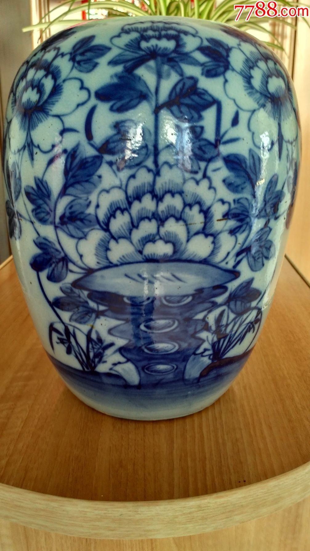 清代北方花卉,冬瓜罐子一只.全品包快