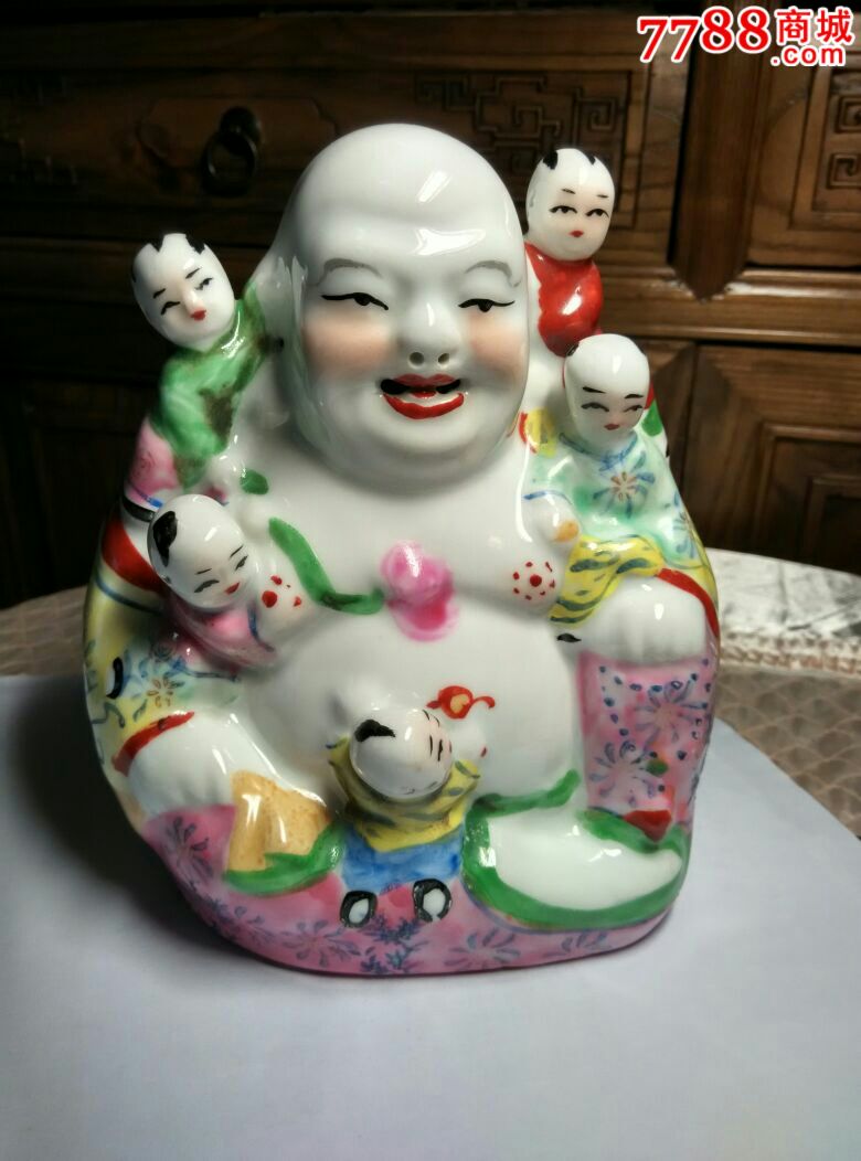 创汇期粉彩五子登科罗汉