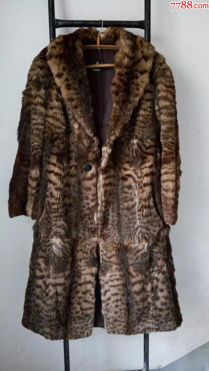 早期山狸子毛皮大衣,老裘皮,老皮草,老民俗