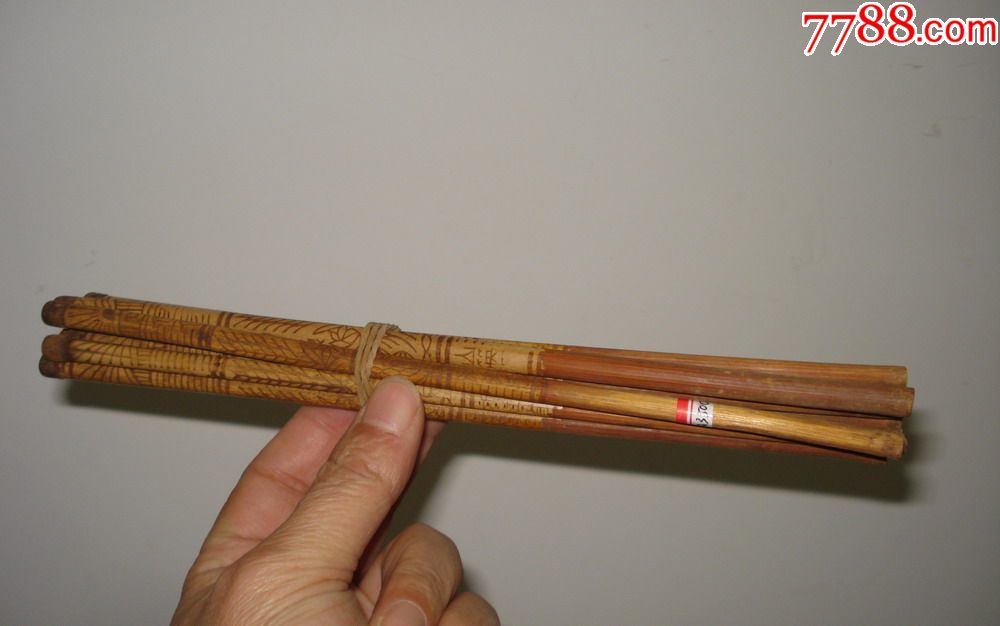 烙画工艺"节约用粮"筷四双(a3500)