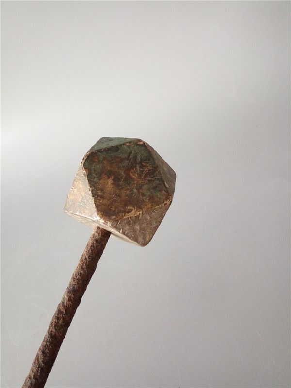 低拍短兵器清代八棱铜锤一个