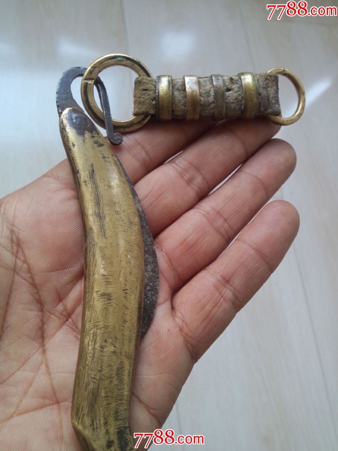 民国好品老铜鱼刀一把