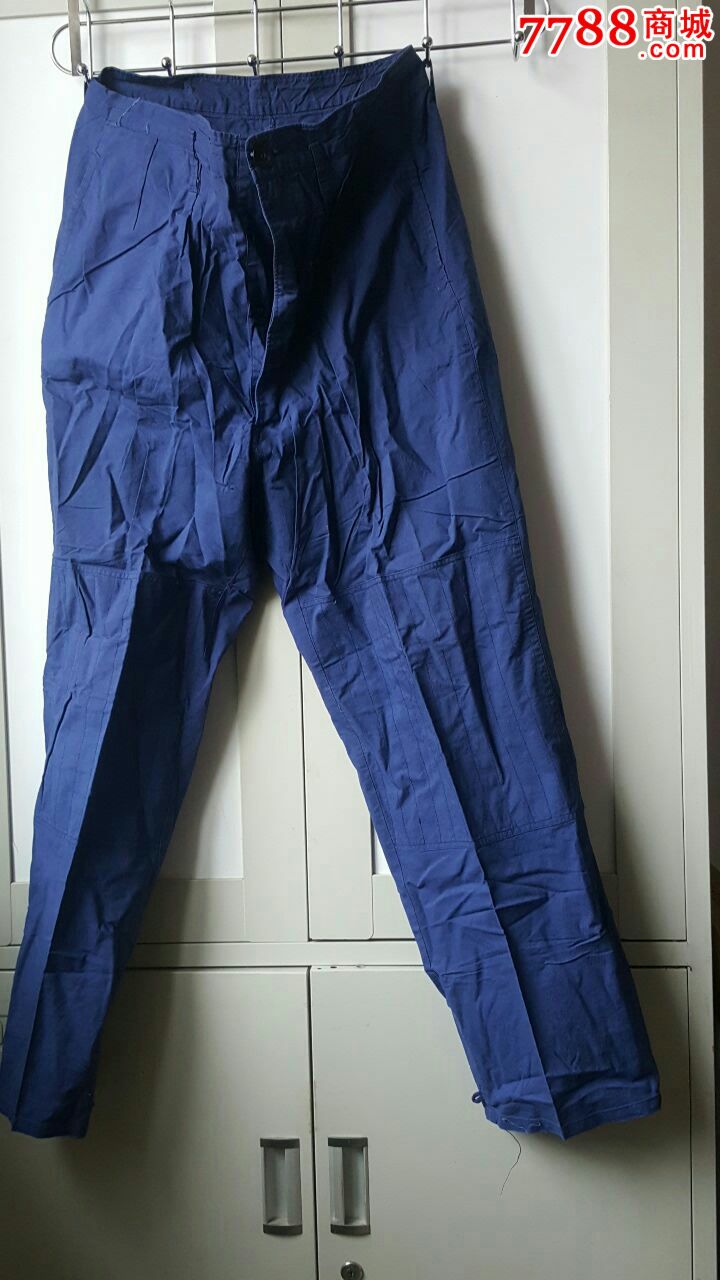 早期纯棉线蓝色空军作训裤子,特号
