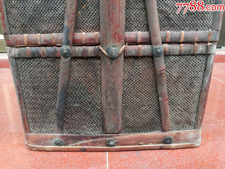 1879年光绪己卯年四格大提篮食盒_竹篮\/竹筐